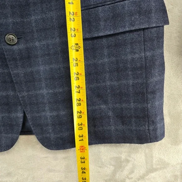 Brooks Brothers Regent Sport Coat Mens 44L Blue Plaid Reda 100% Wool Blazer